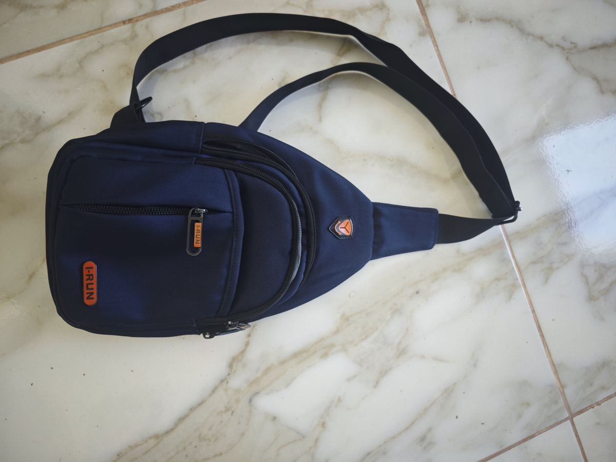 Bolso cruzado (sling) I-RUN azul